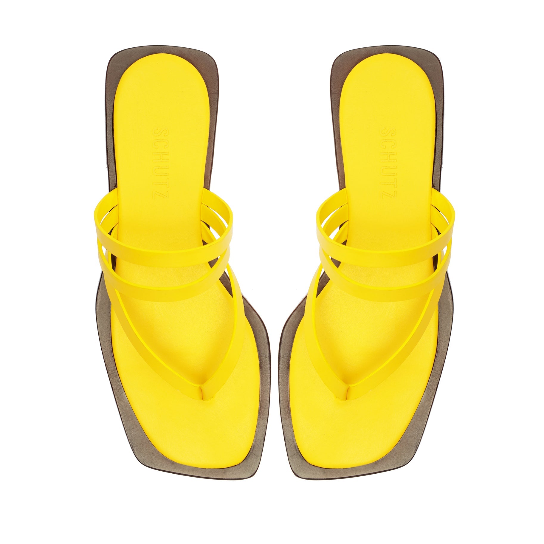 Rania Leather Flat Sandal | Yellow
