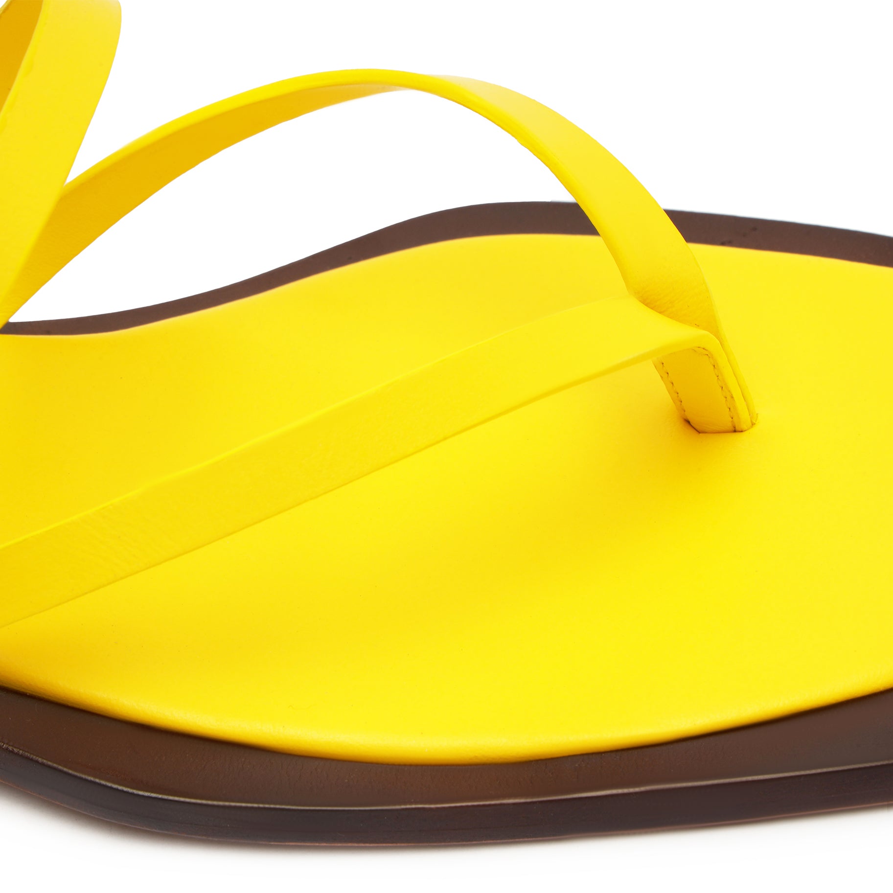 Rania Leather Flat Sandal | Yellow