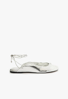 Cami Casual Leather Flat | Silver