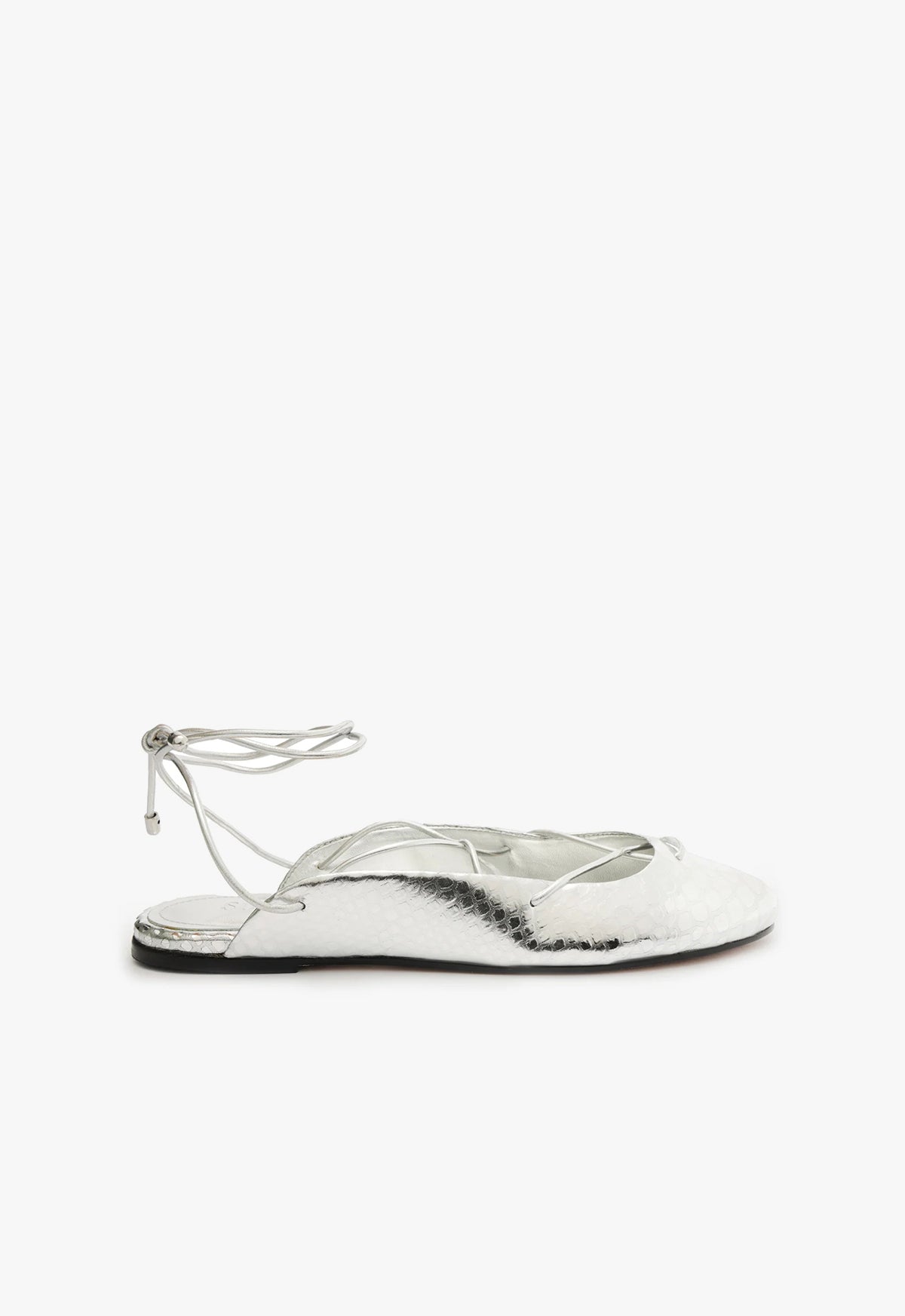 Cami Casual Leather Flat | Silver