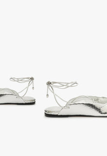 Cami Casual Leather Flat | Silver