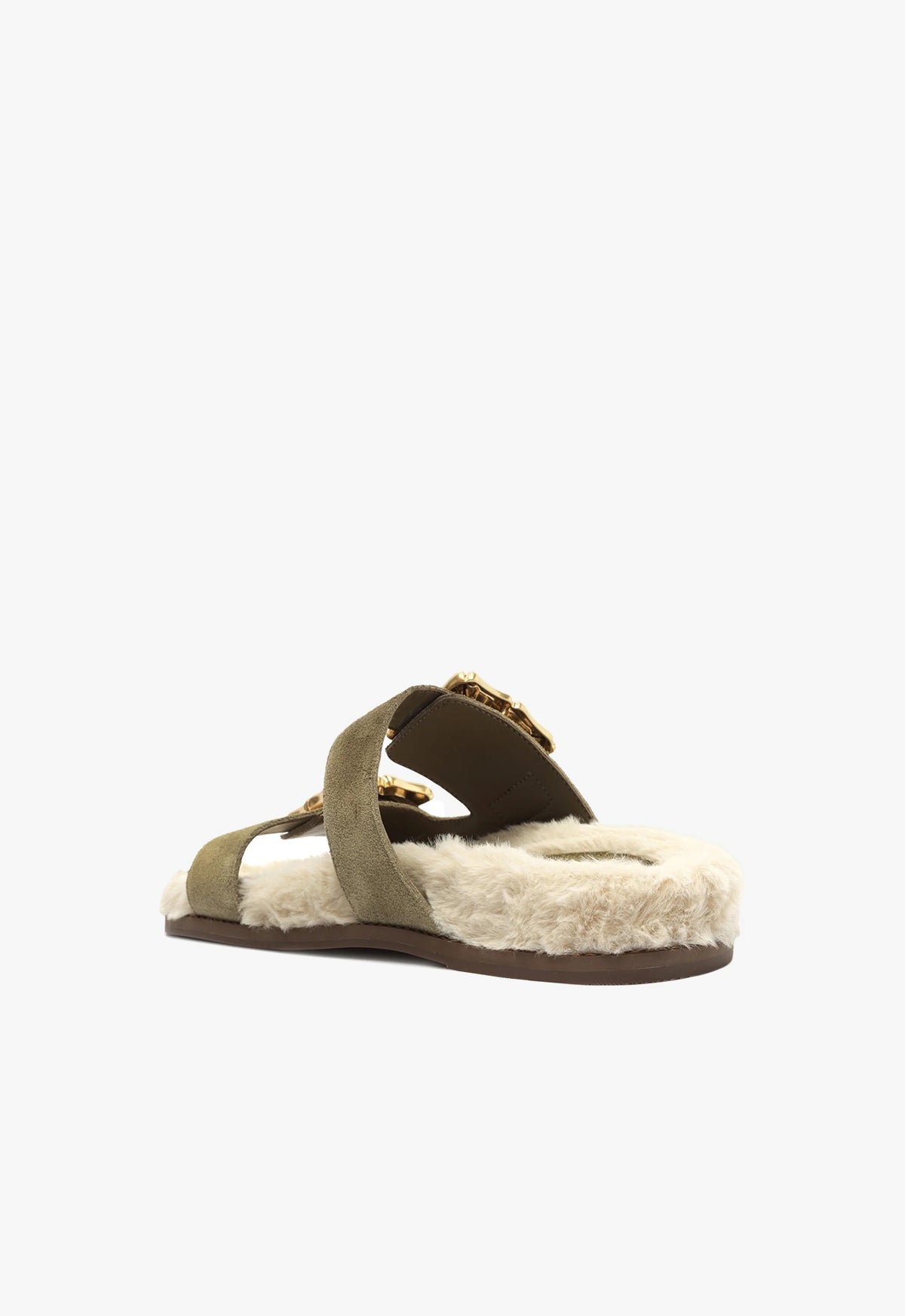 Enola Weekend Sporty Cow Suede Sandal | Moss Green
