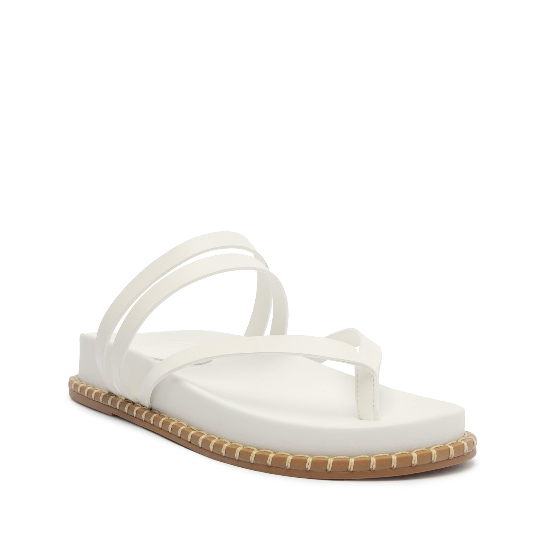 Rania Sporty Leather Sandal | White