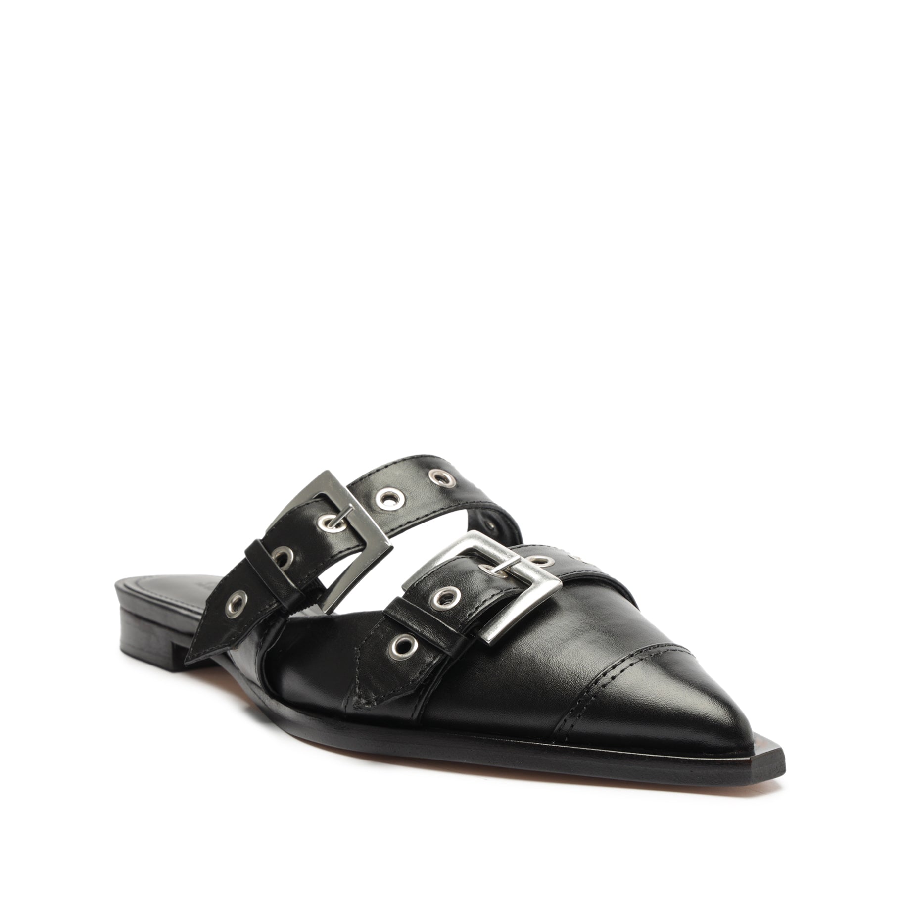 Penny Leather Flat | Black