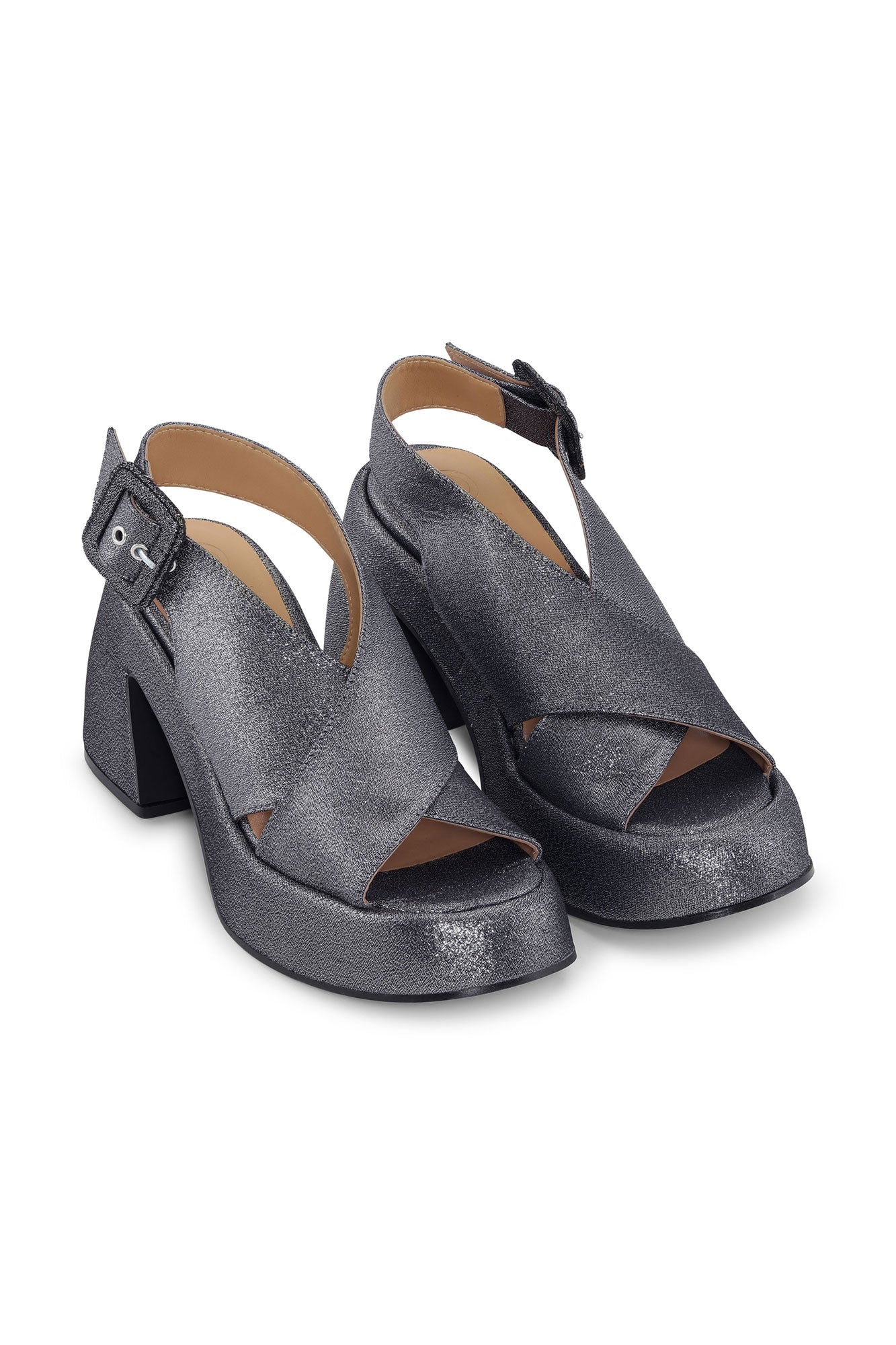 Glitter Platform Sandals | Silver