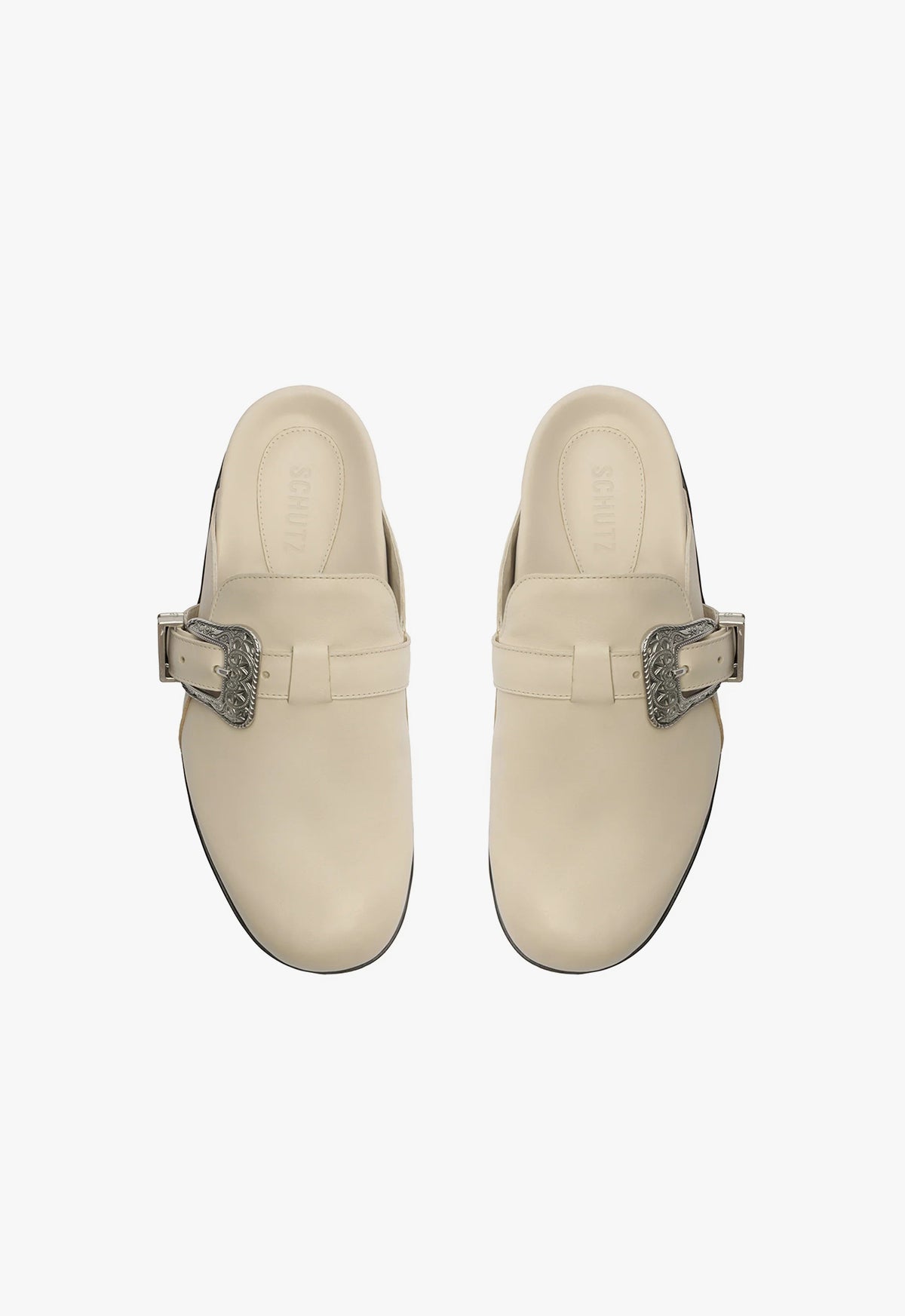 Grace Leather Flat | Pearl