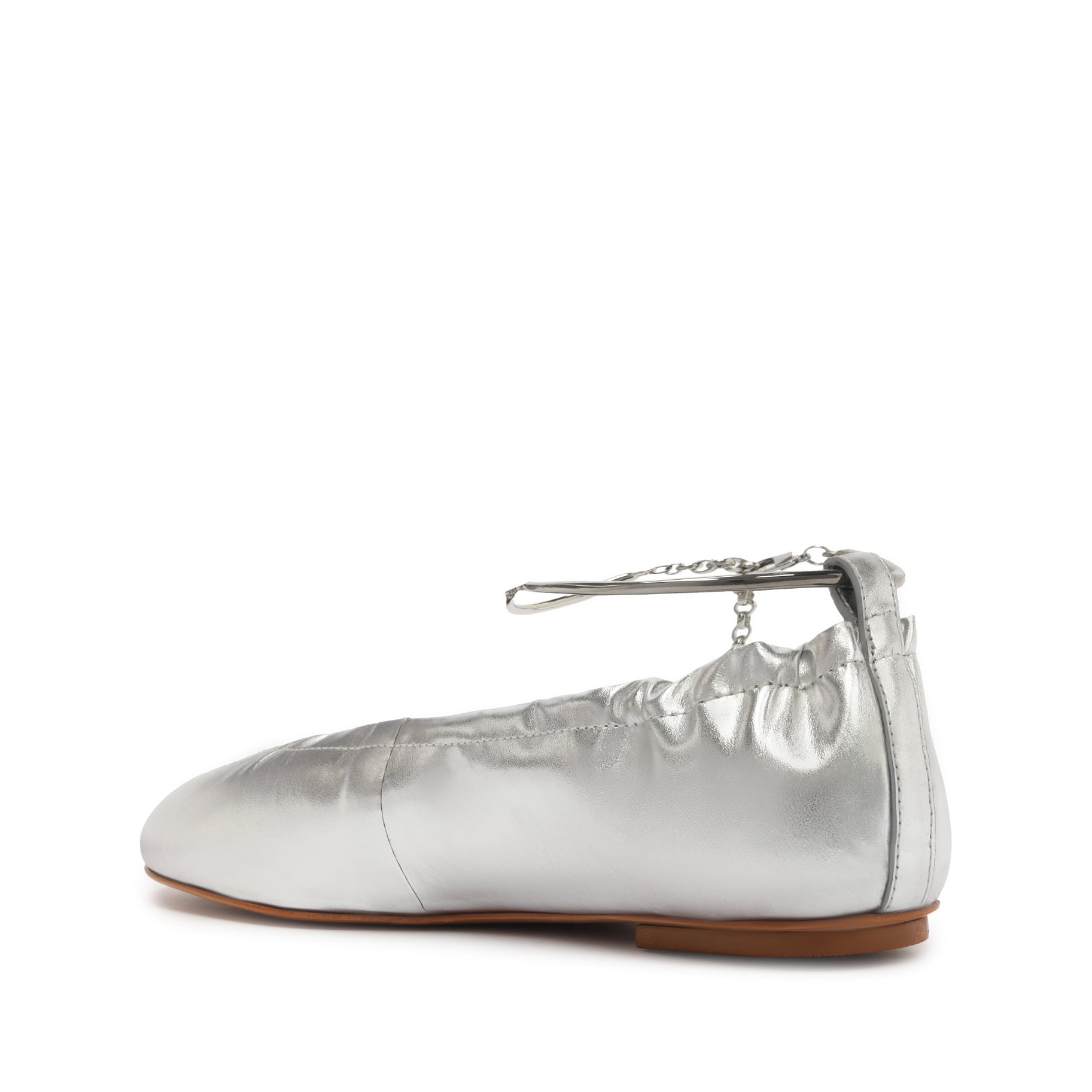 Bethany Leather Flat | Silver