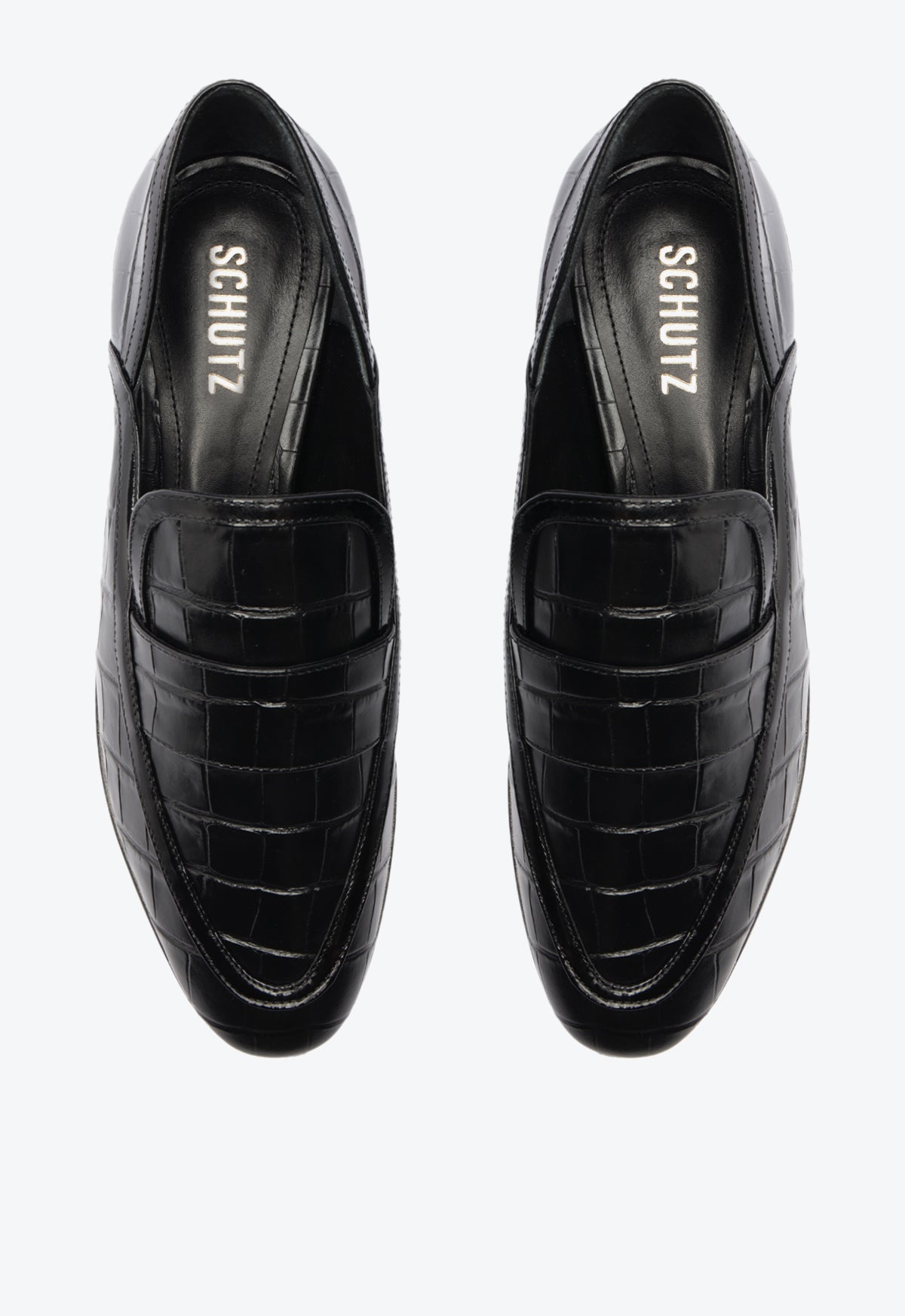Maurice Croco Embossed Flat | Black