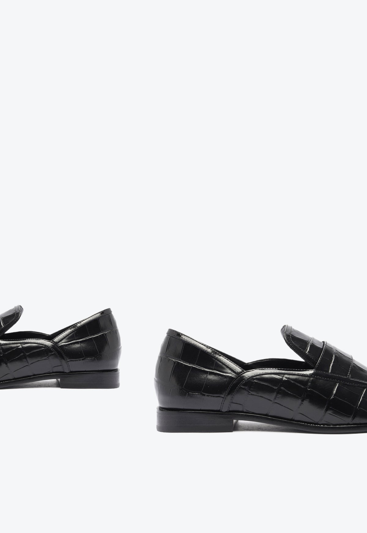 Maurice Croco Embossed Flat | Black