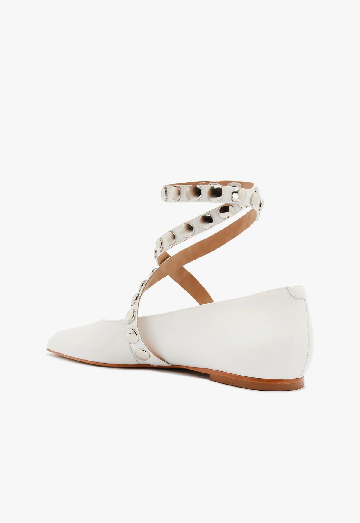 Jaycie Patent Leather Flat | White