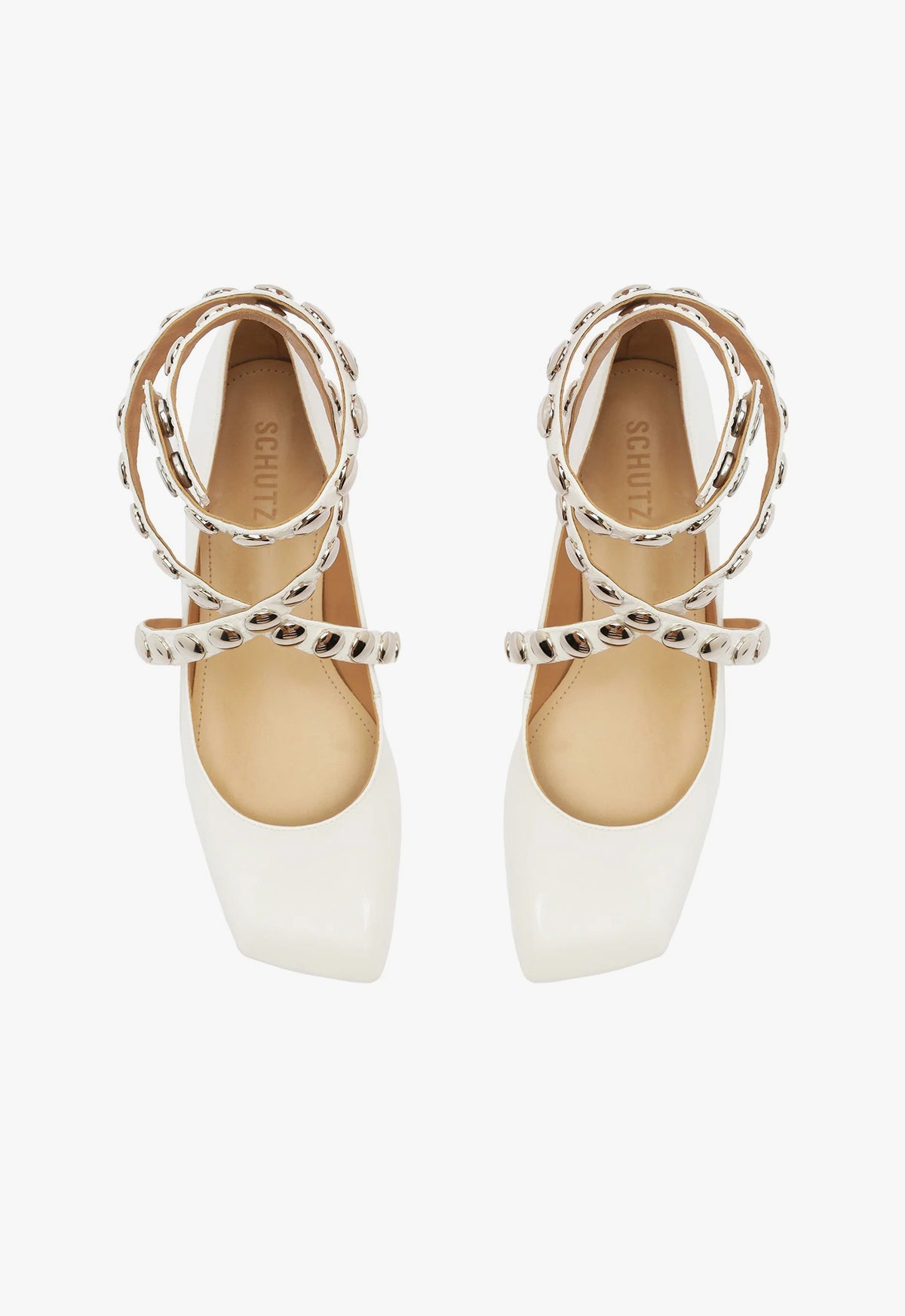 Jaycie Patent Leather Flat | White