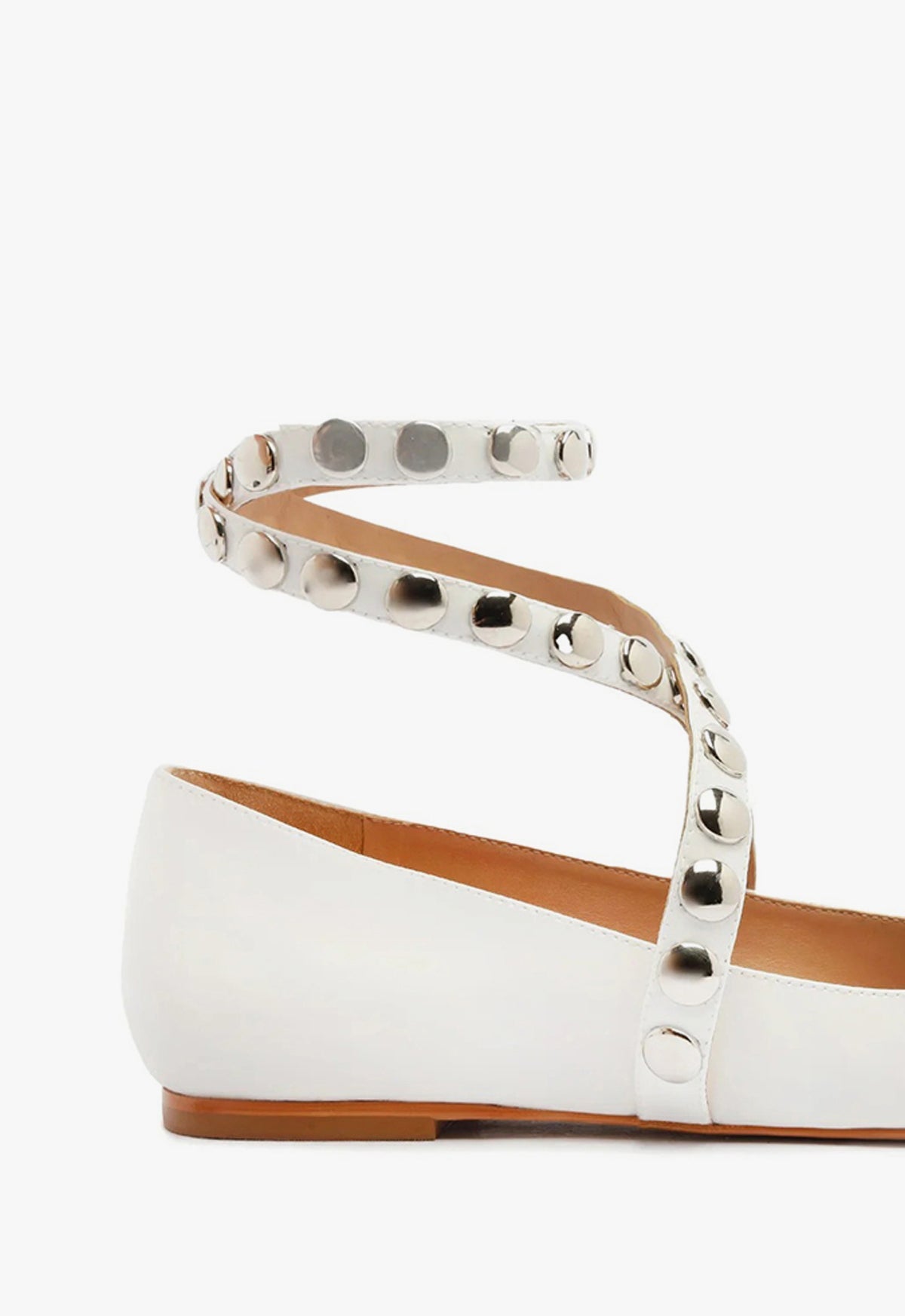 Jaycie Patent Leather Flat | White