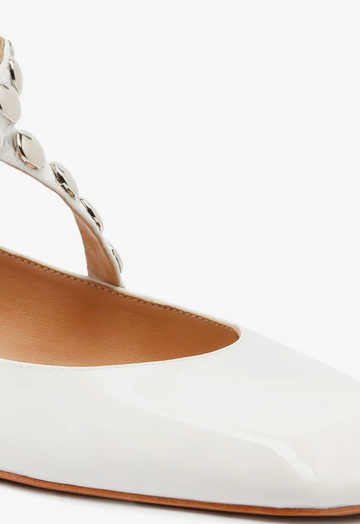 Jaycie Patent Leather Flat | White