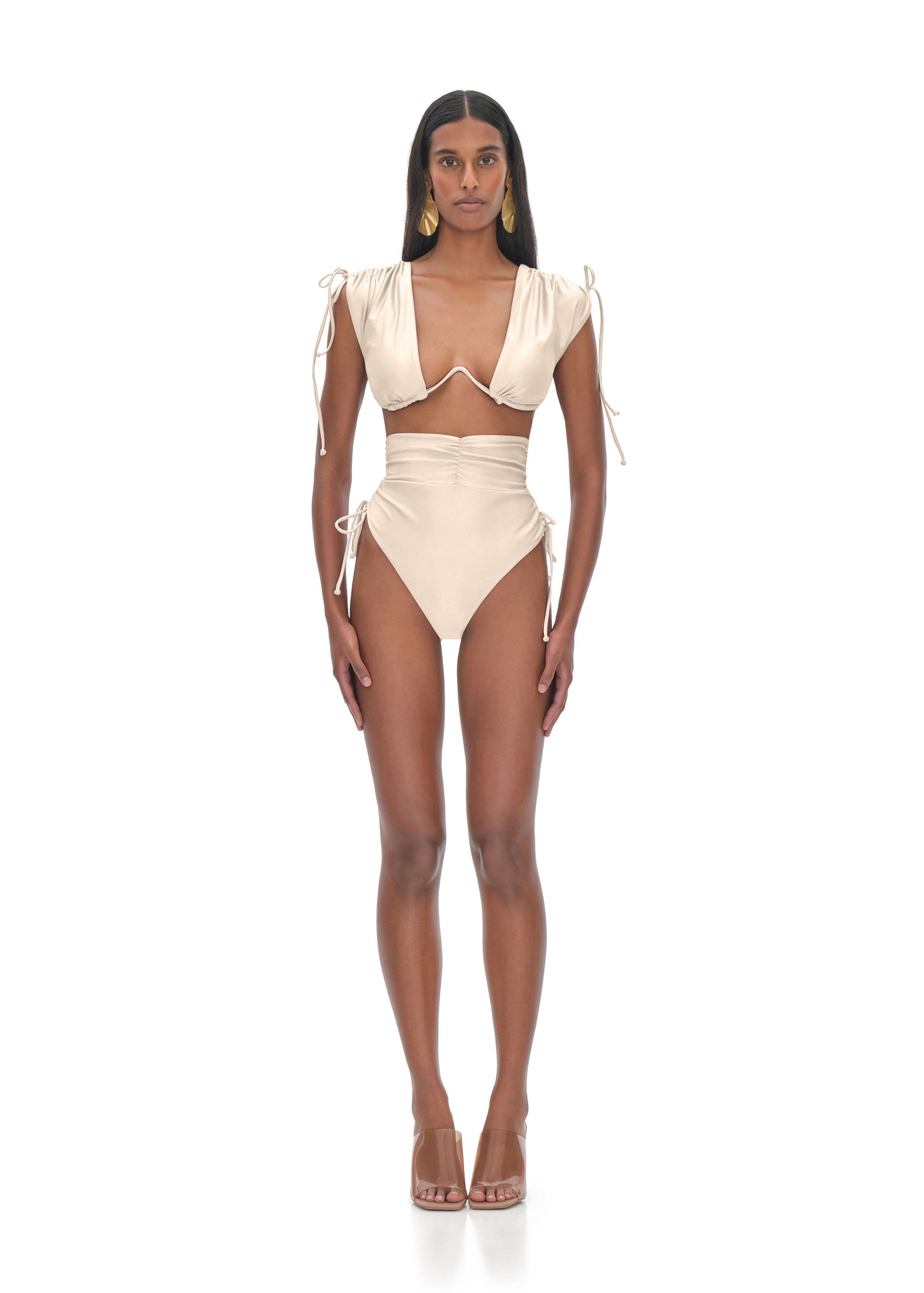 Menasa High Rise Bikini Top | Vanilla