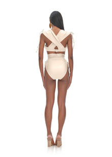 Menasa High Rise Bikini Top | Vanilla