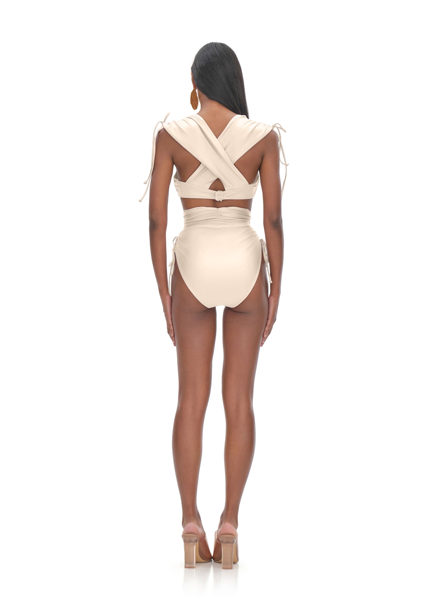 Menasa High Rise Bikini Top | Vanilla