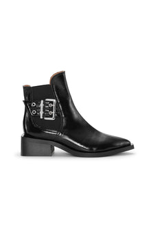 Chunky Buckle Chelsea Boot Naplack | Black