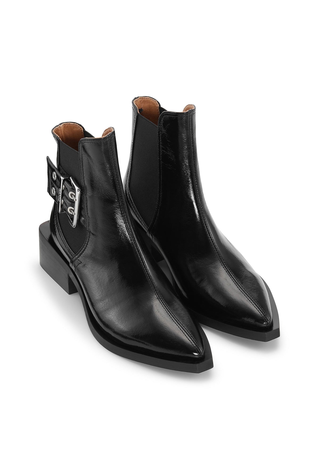 Chunky Buckle Chelsea Boot Naplack | Black