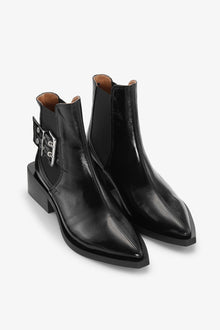 Chunky Buckle Chelsea Boot Naplack | Black