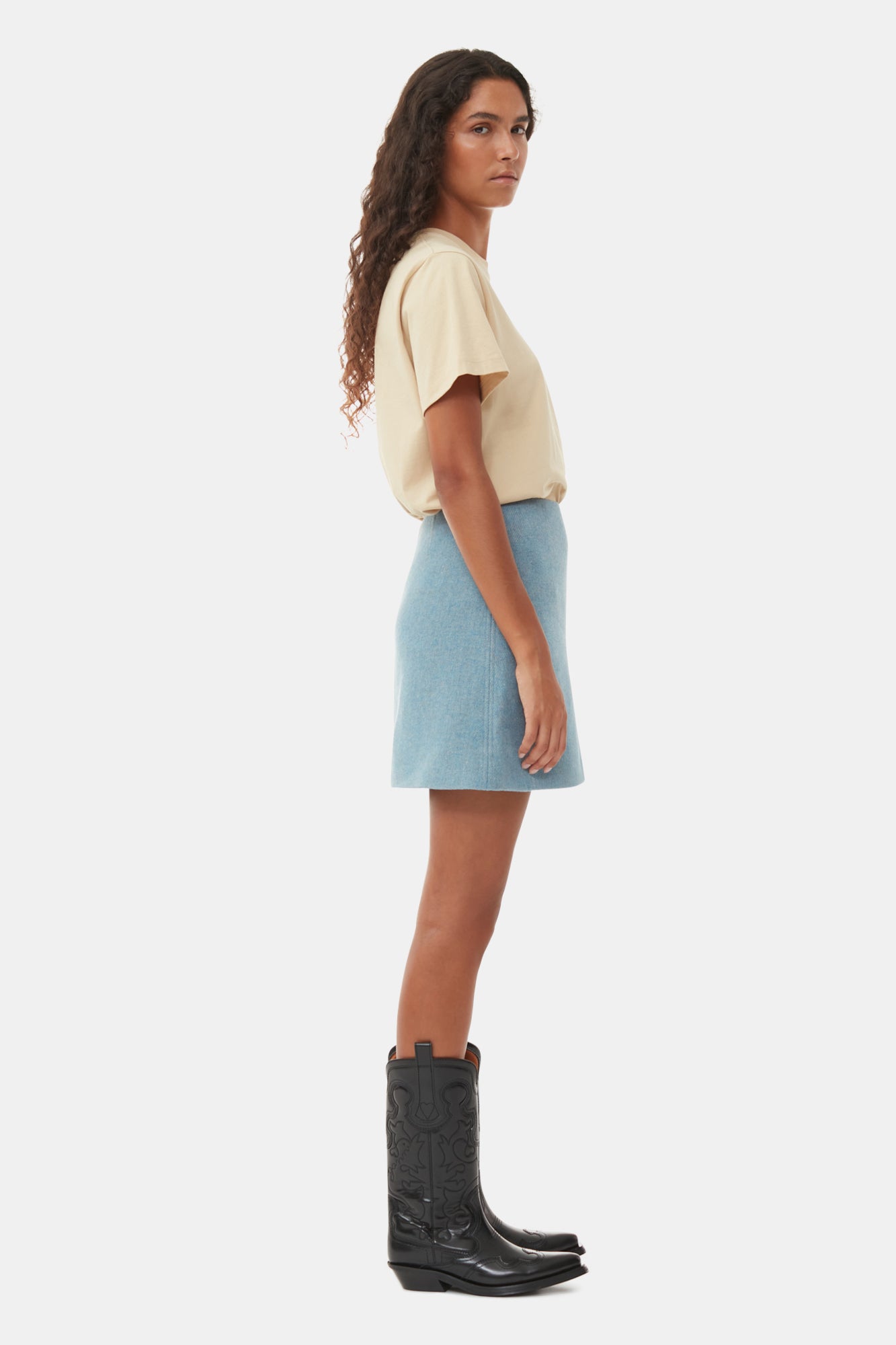 Mid Shaft Embroidered Western Boot Stitch | Black/Black