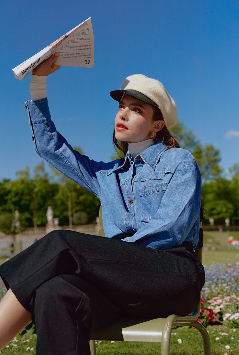 Lloyd Embroidery Shirt | Denim Blue