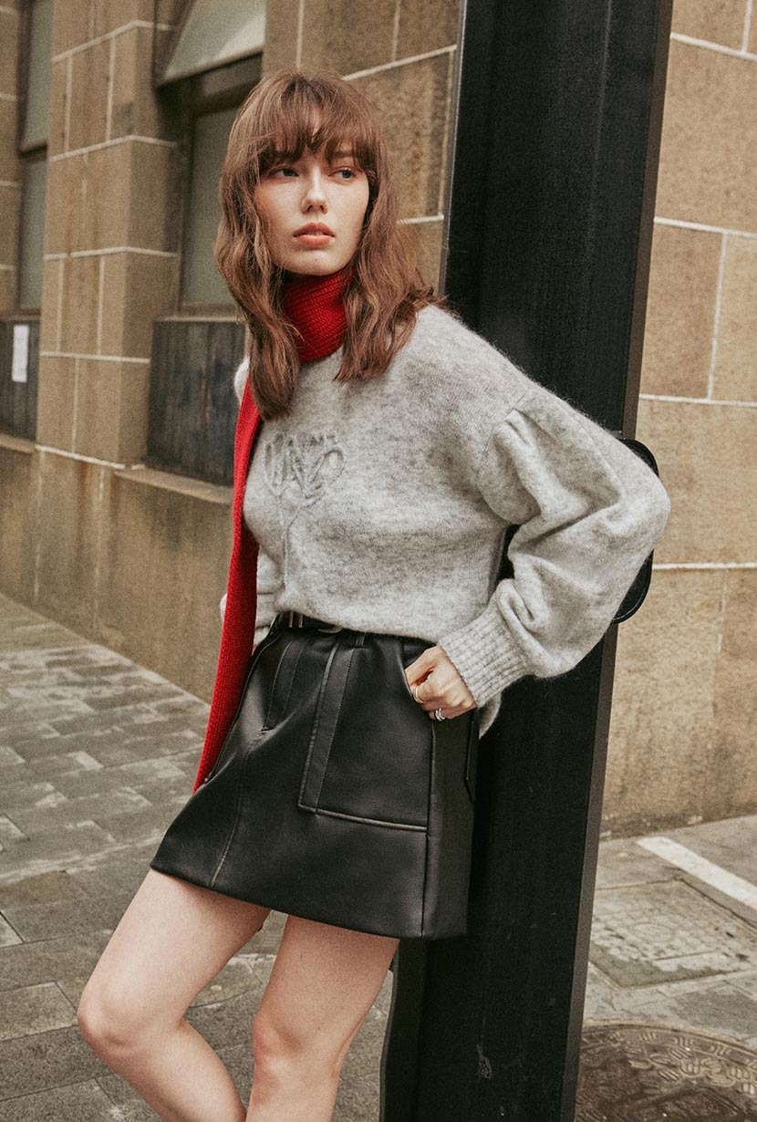 Deidre Mohair Sweater | Cool Grey
