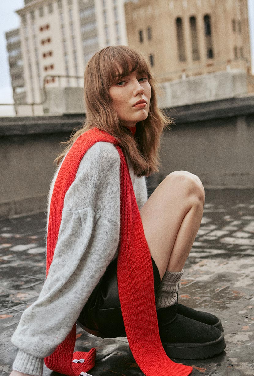 Deidre Mohair Sweater | Cool Grey