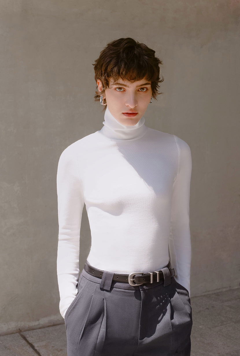 Freja Cotton Turtleneck | Ivory
