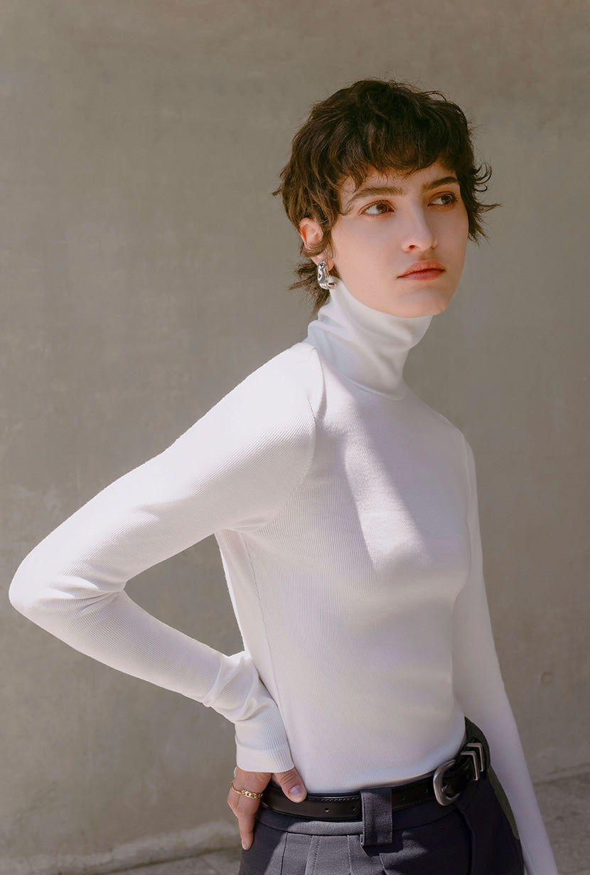 Freja Cotton Turtleneck | Ivory