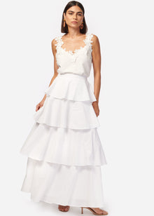 Terra Cotton Poplin Skirt | White