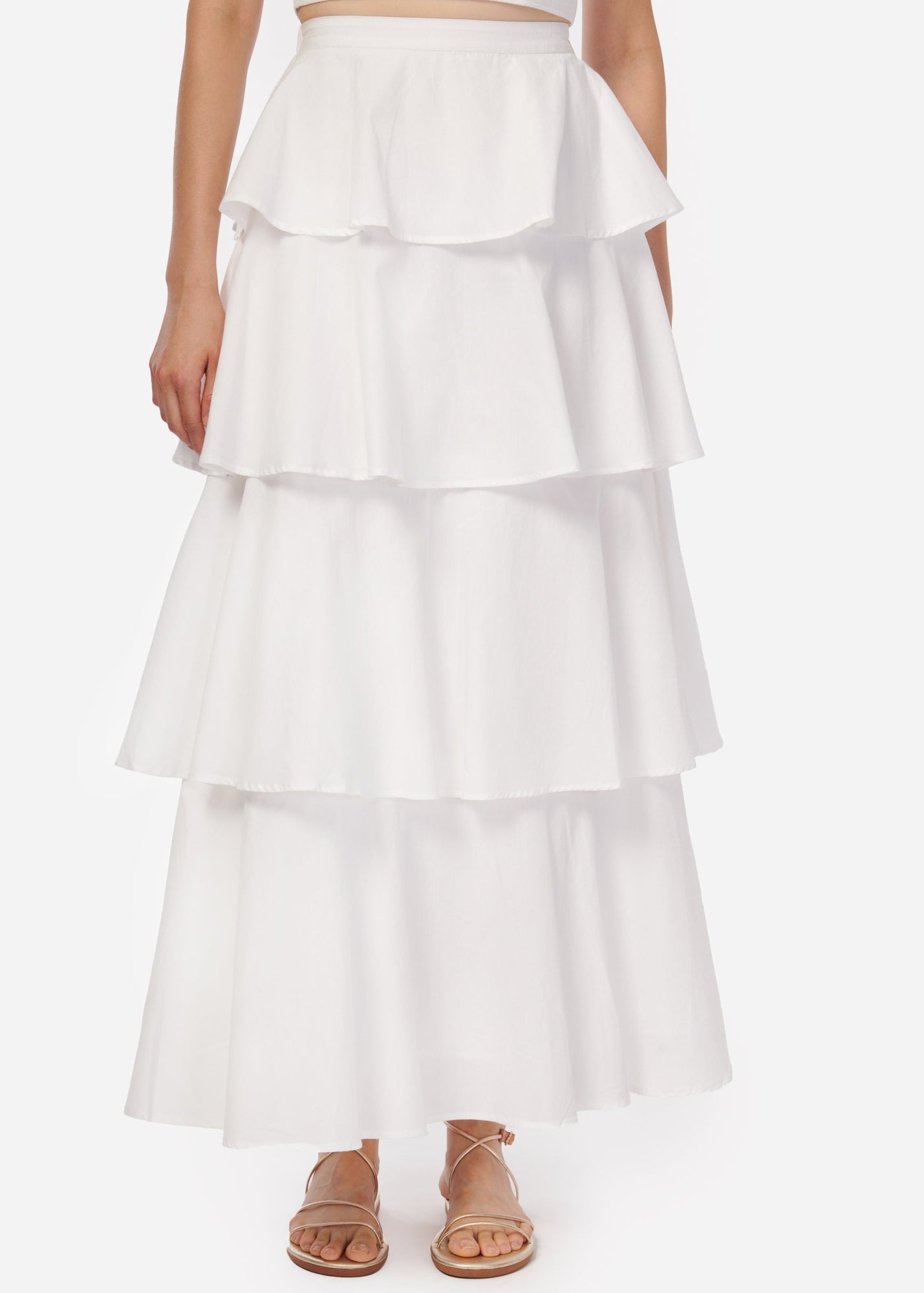 Terra Cotton Poplin Skirt | White