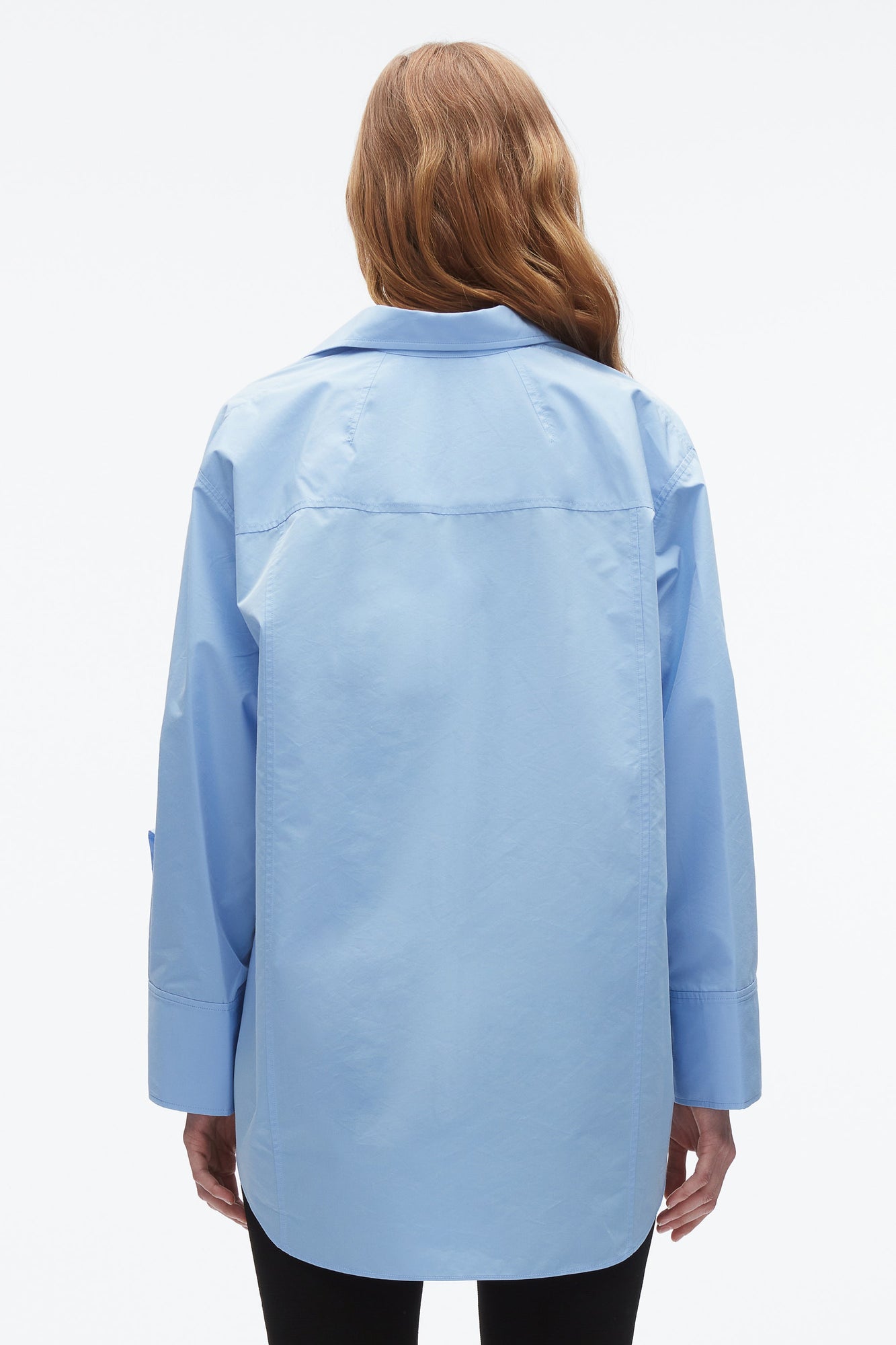 Oversize Shirt with Cascade Cuff | Oxford Blue