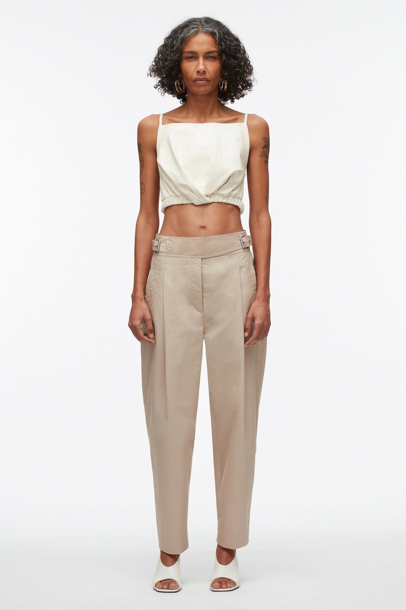 Buckle Waistband Trouser | Khaki