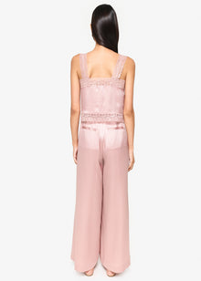 Fabian High Rise Hammered Silk Pant | Begonia