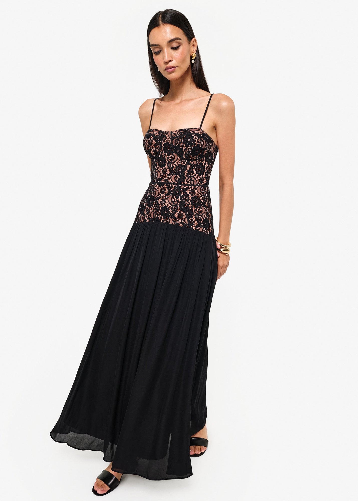 Corsica Lace Corset Dress | Black