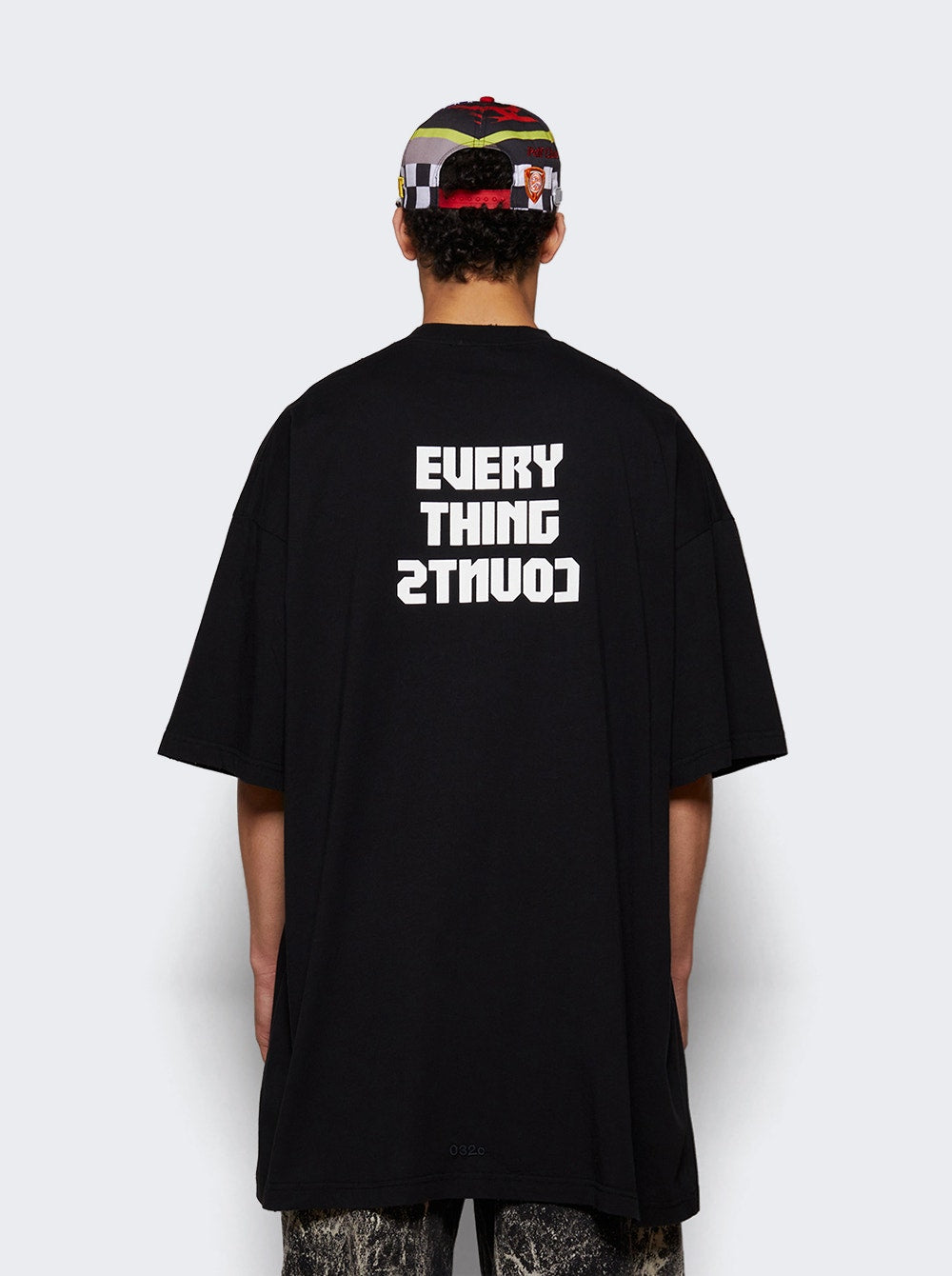 Men | 032c | Point Zero Oversized T-shirt | Washed Black