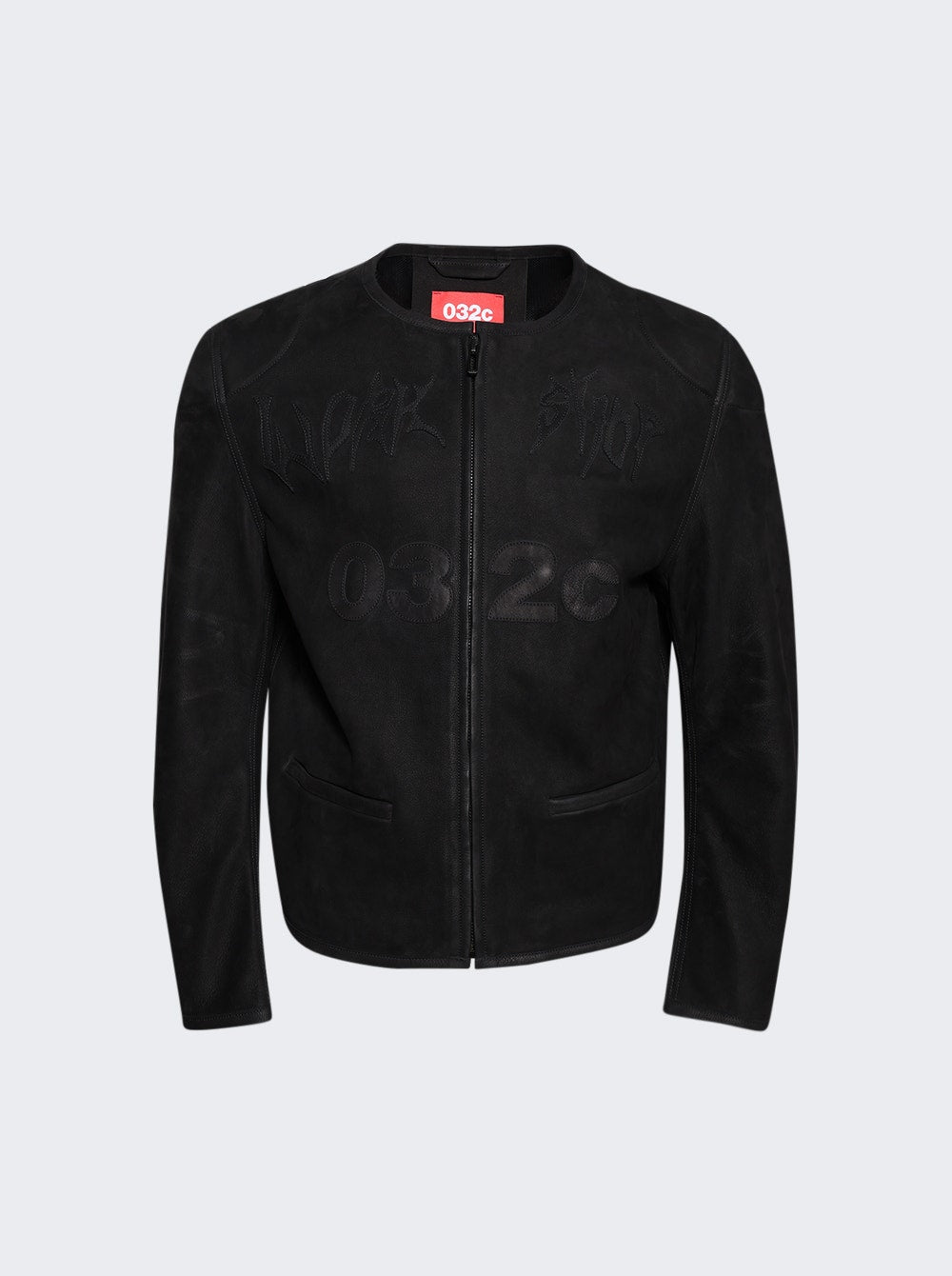 Men | 032c | Thistles Leather Janker | Black