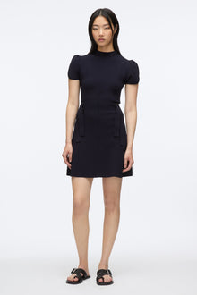 Compact Rib Tulip Dress | Midnight