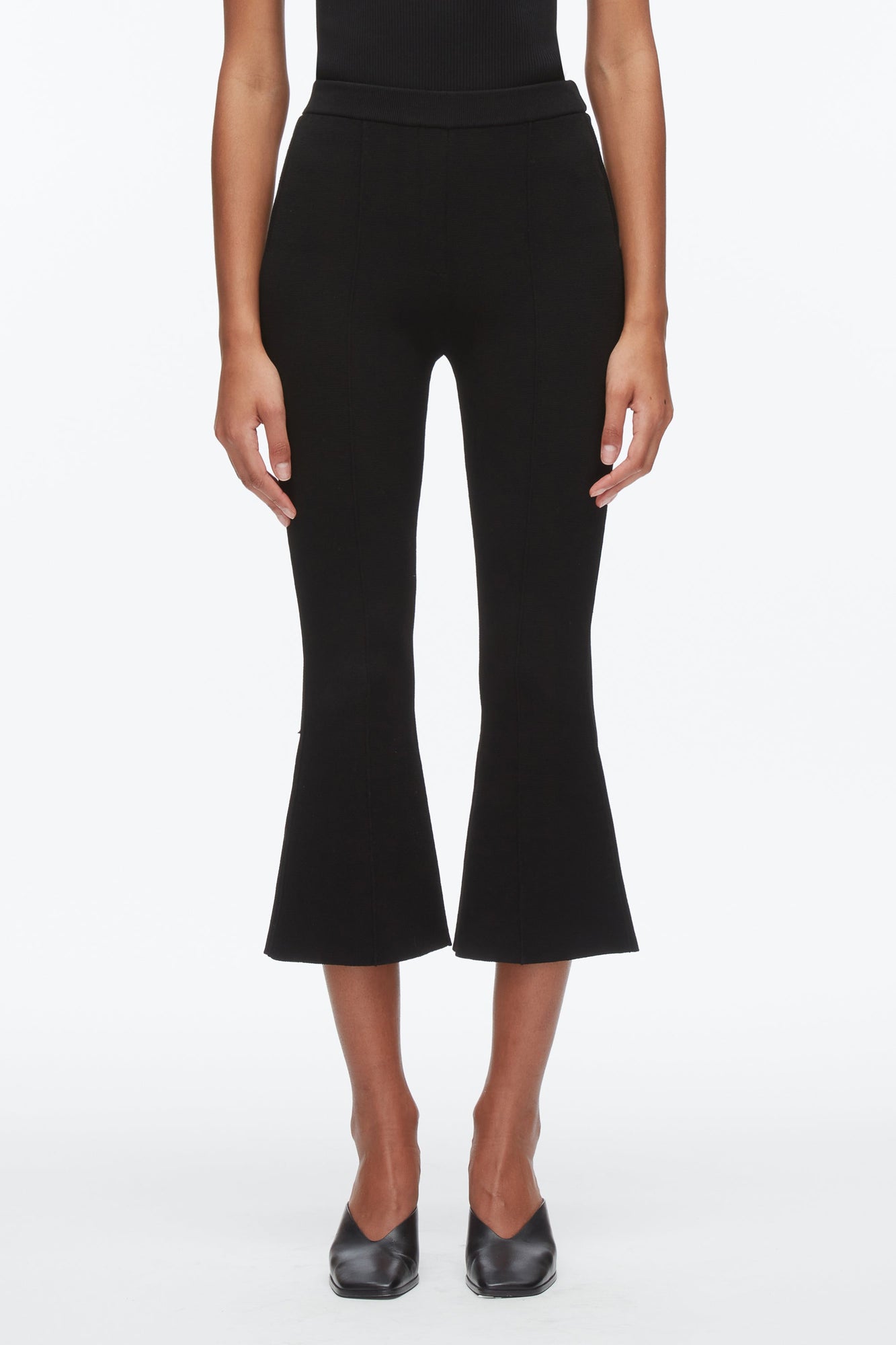Compact Cropped Kickflare Pant | Black