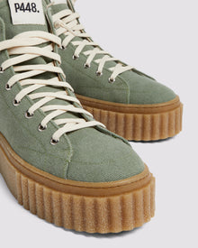Women | CreeperHi Olive Canvas Sneaker | Green