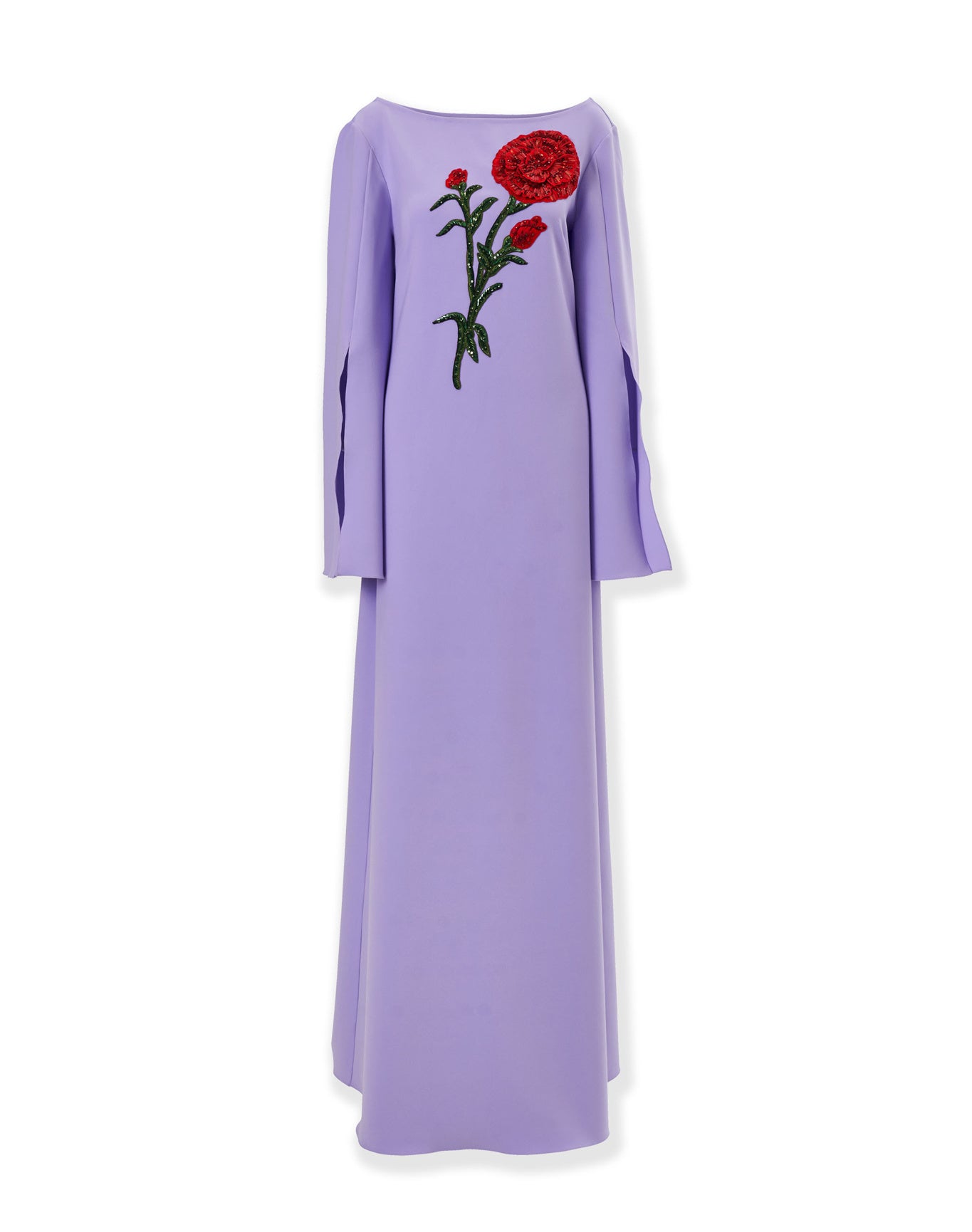 Embroidered Boat Neck Split Sleeve Caftan | Violeta Multi