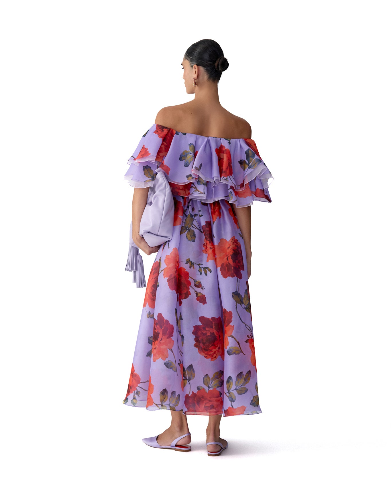 Off Shoulder Ruffle Midi Dress | Violeta Multi