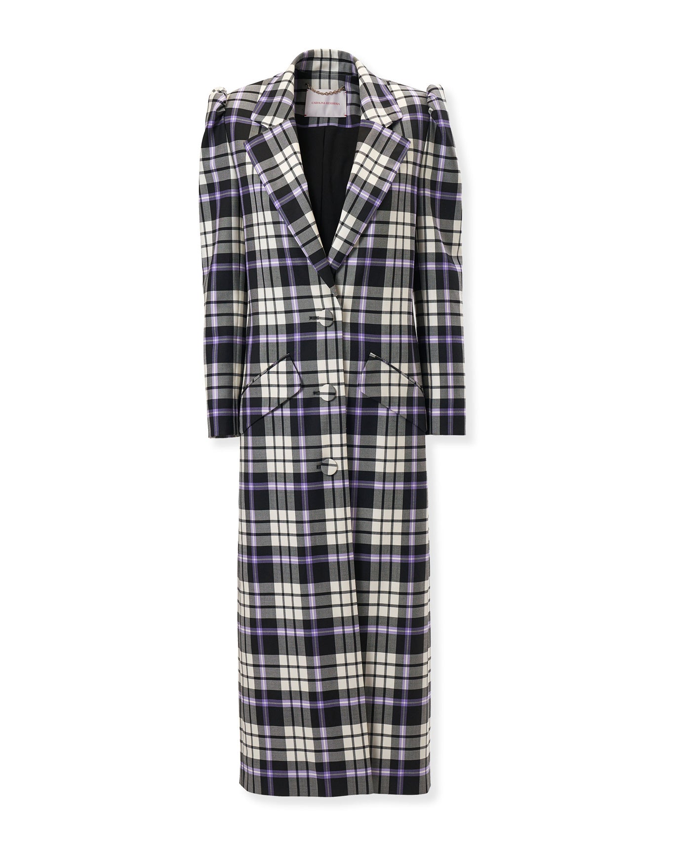 Single Breasted Coat | Black Multi