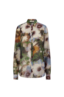 Floral Printed Chiffon Lucy Shirt | Cactus Multi