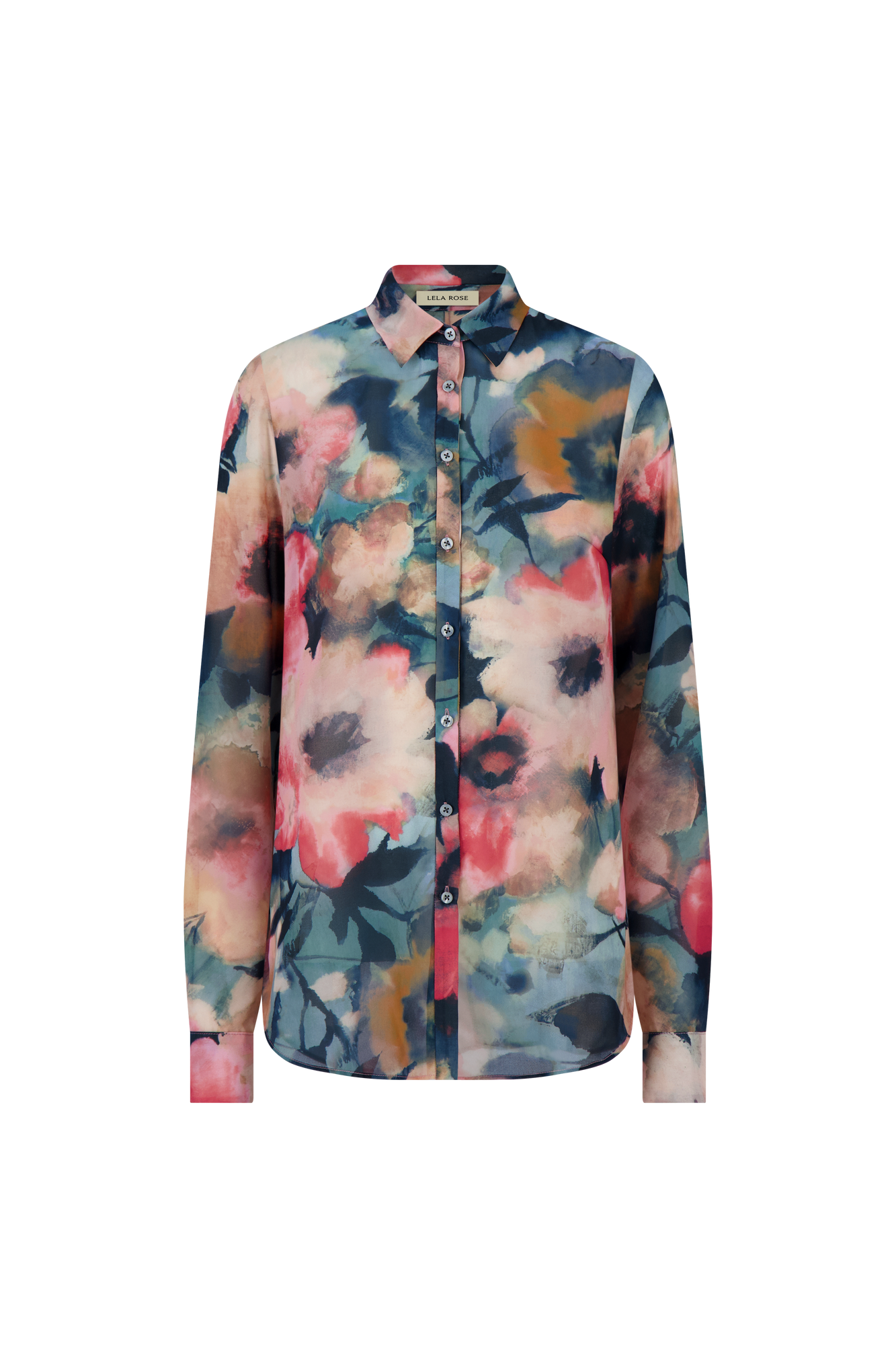 Floral Printed Chiffon Lucy Shirt | Mist Multi