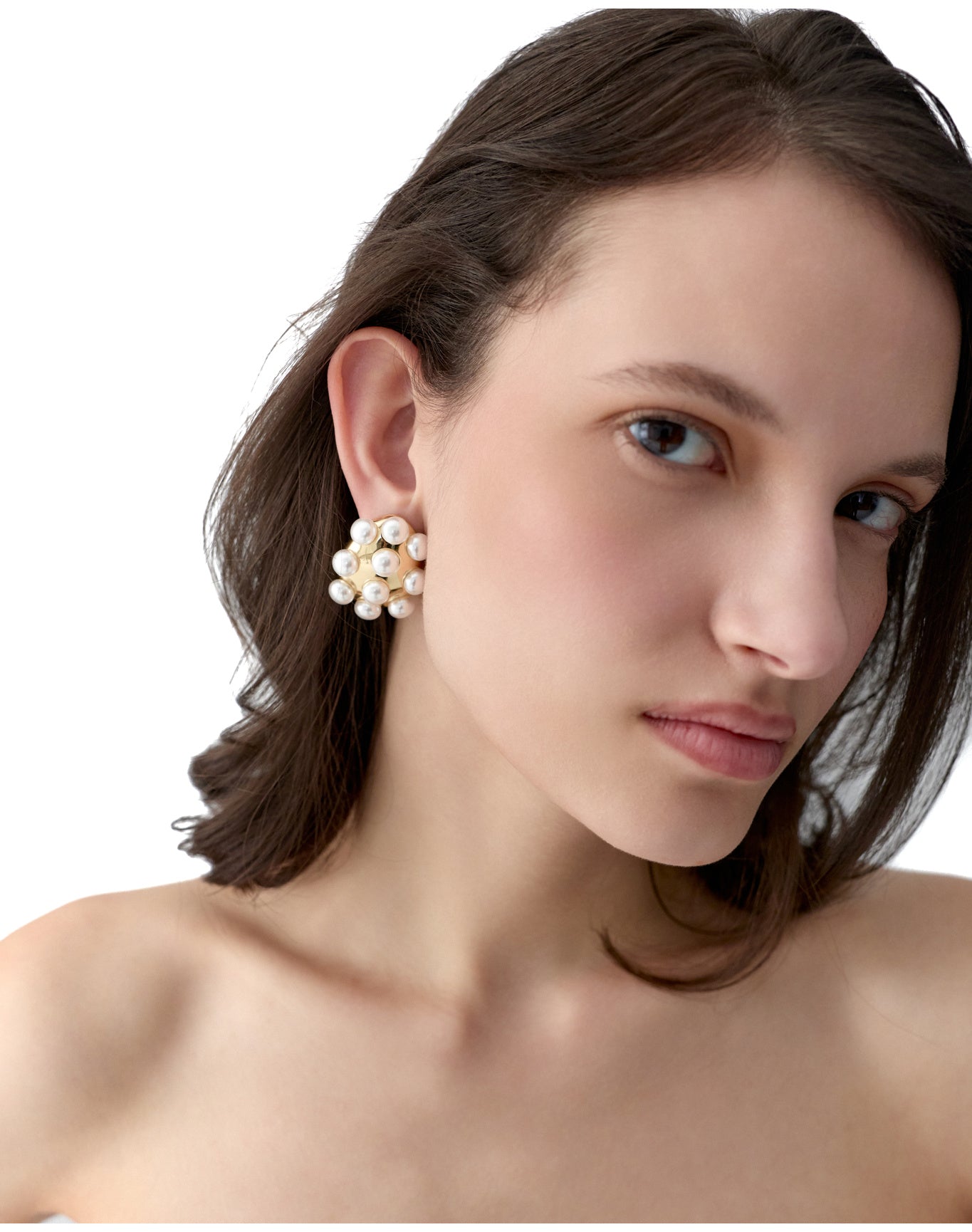Pearl Studded Earring | Pearl/Gold