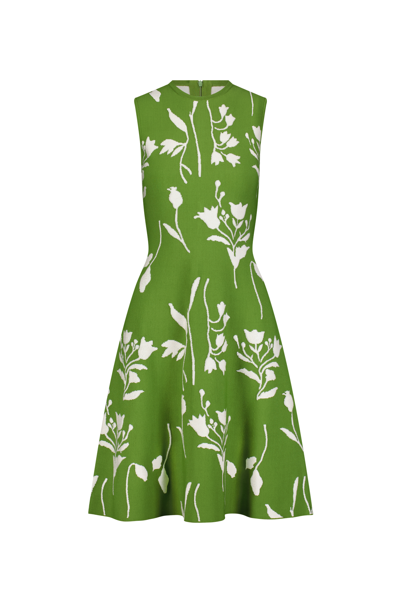Floral Jacquard Knit Mini Dress | Cactus/Cream