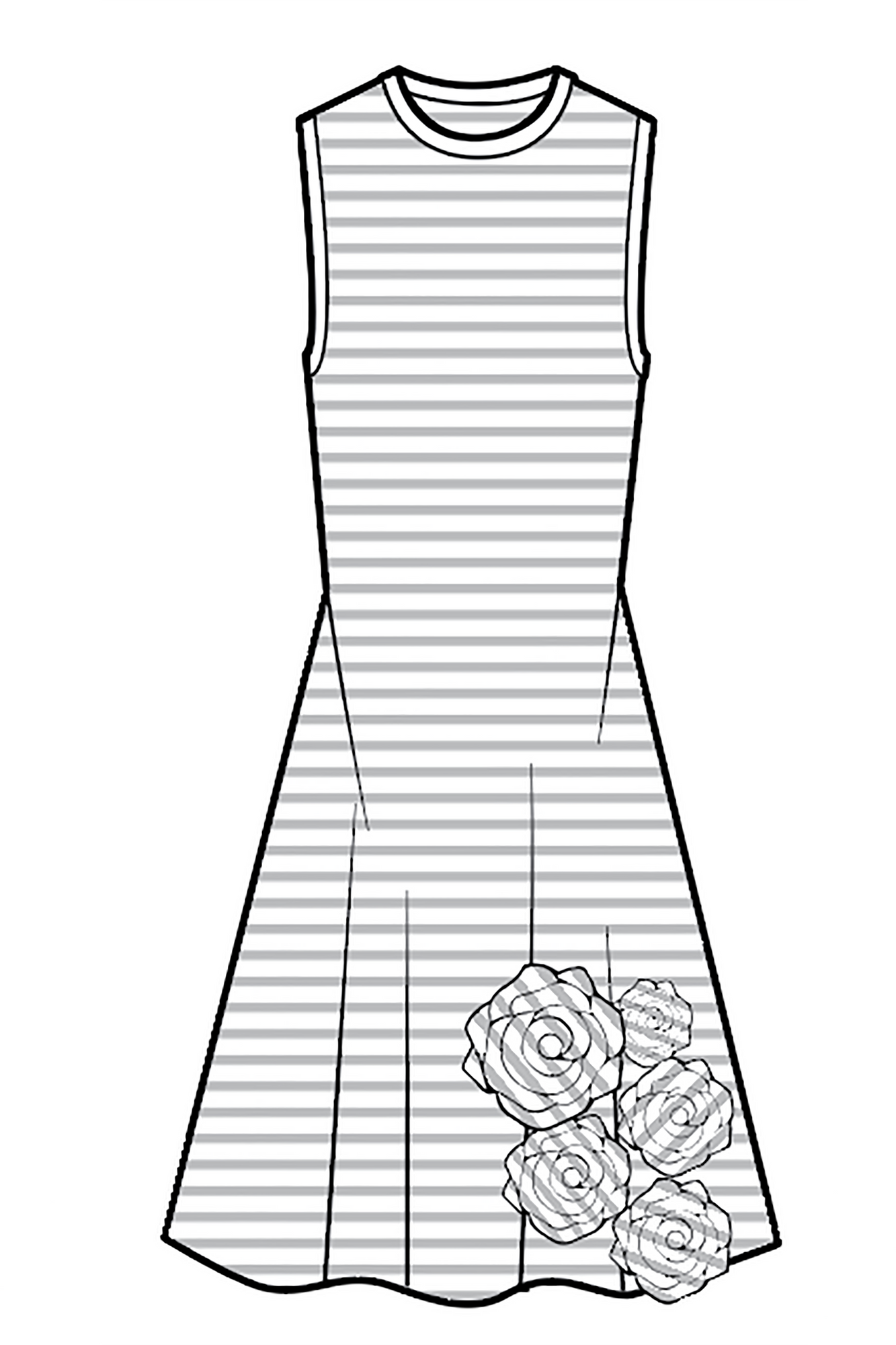 Rose Detail Knit Mini Dress | Cactus Multi