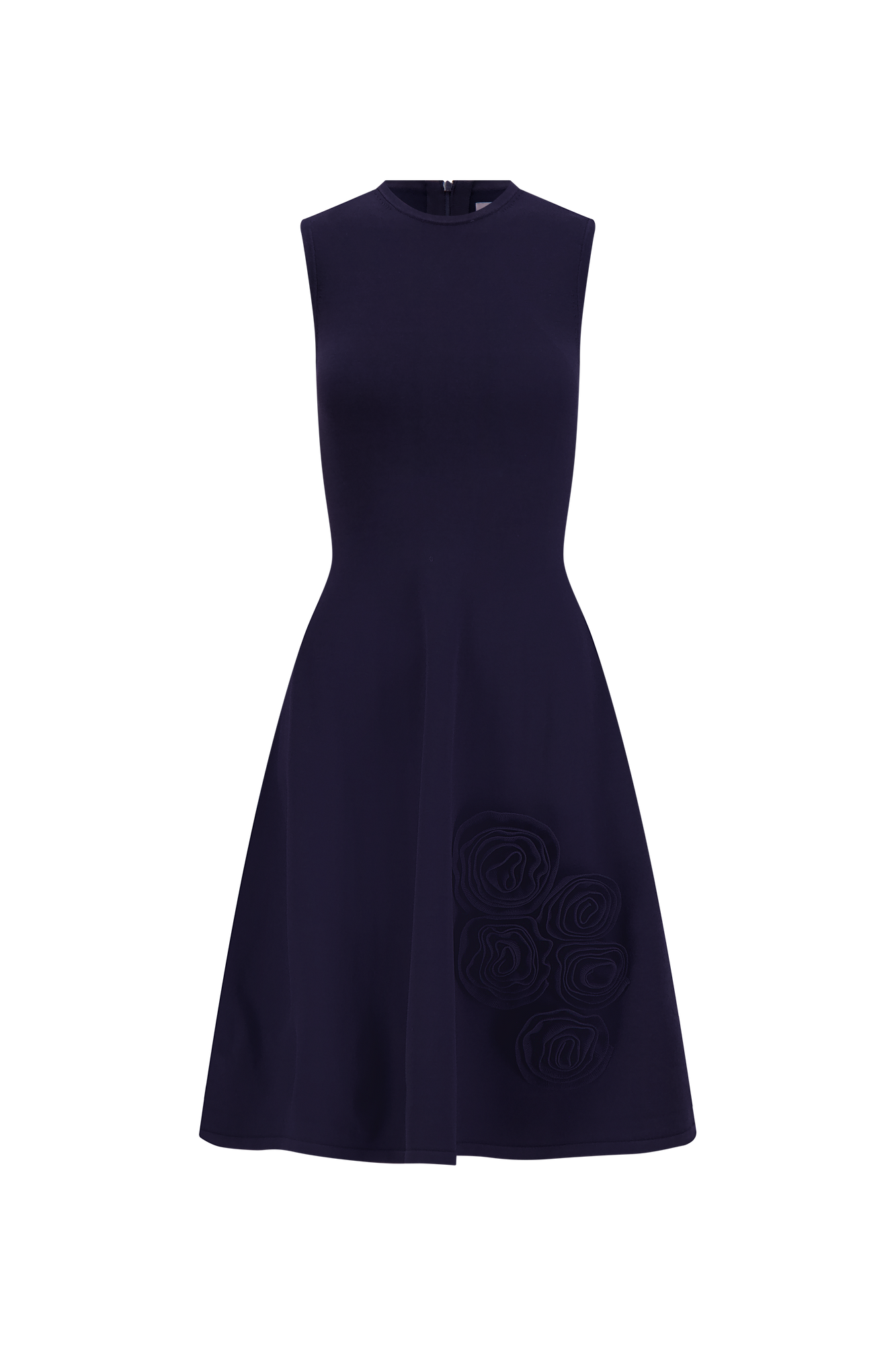 Rose Detail Knit Mini Dress | Navy