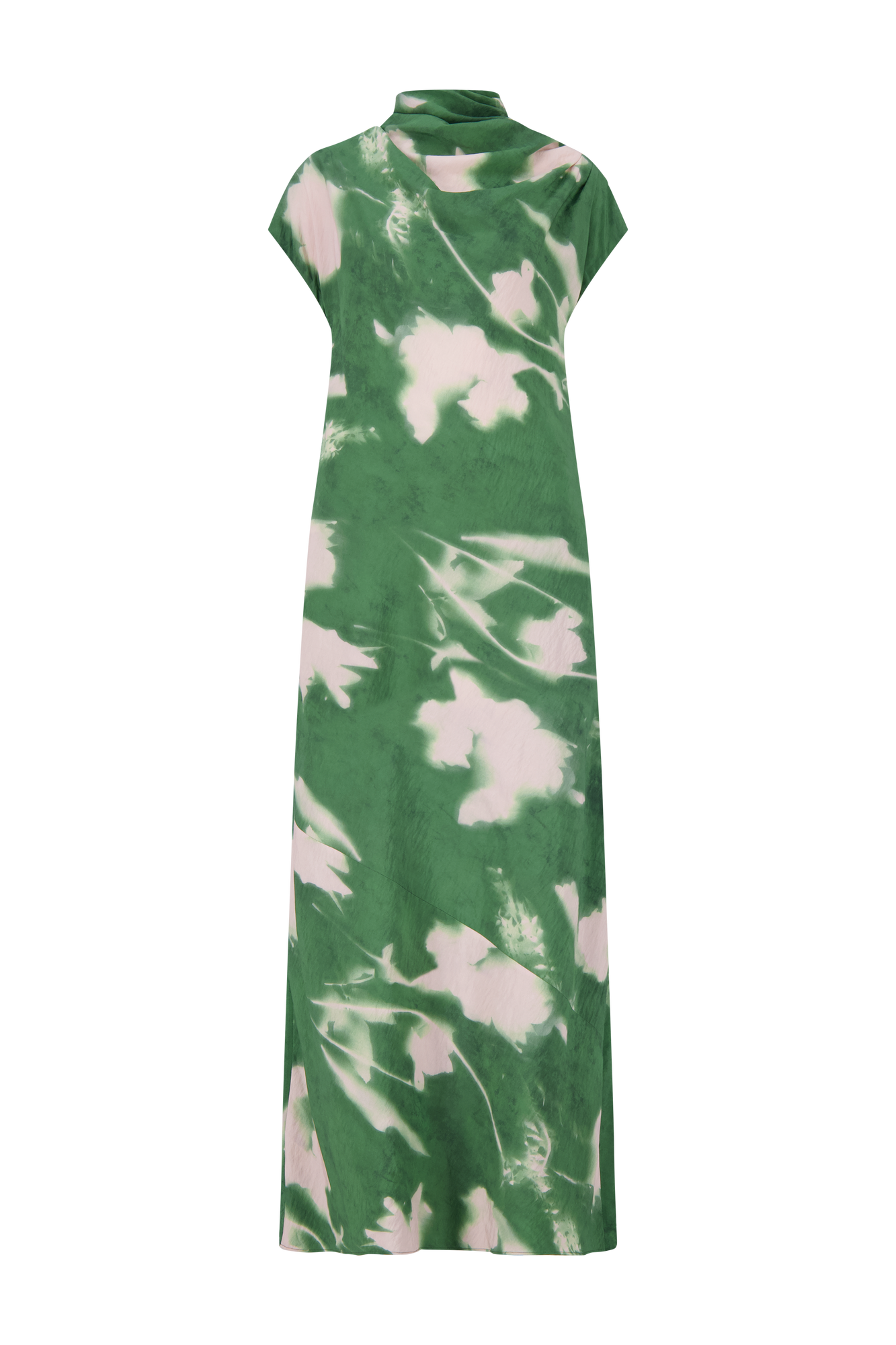 Abstract Floral Crepe Draped Gown | Cactus